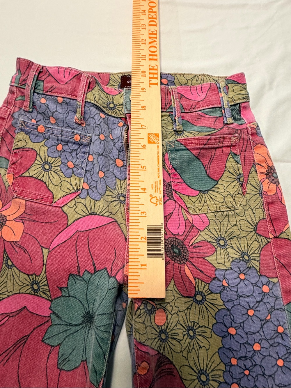 MOTHER The Patch Pocket Insider Flood Psychic Floral Crop Jeans 24 - Picture 10 of 10